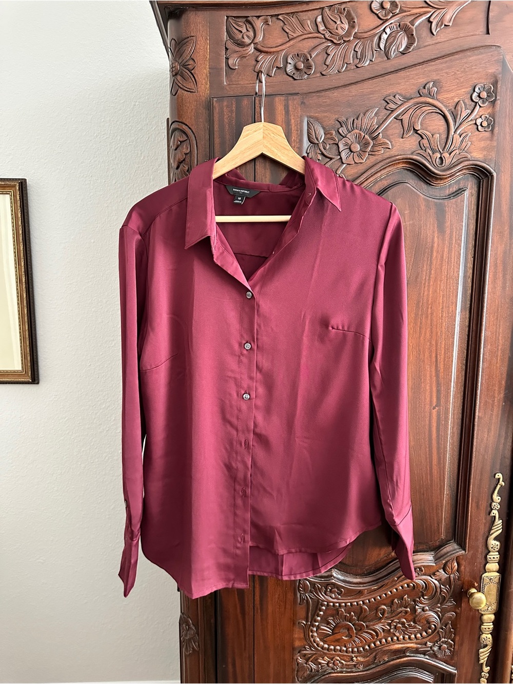 Banana Republic Burgundy Button-Up Blouse